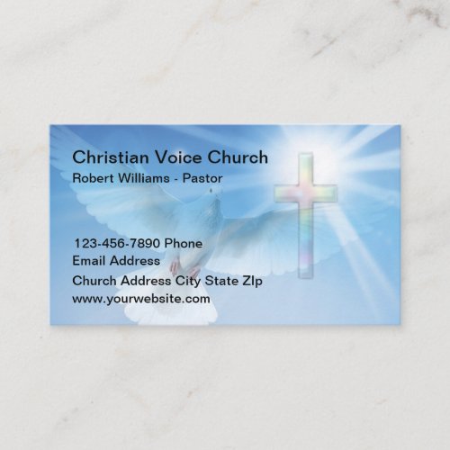 Christian Scenic Dove Church Business Cards