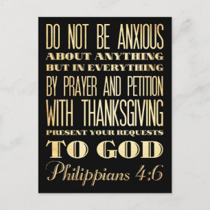 Christian Scriptural Bible - Philippians 4:6 Postcard