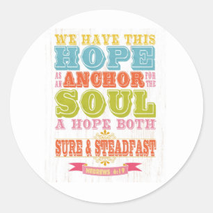 Christian Scriptural Bible Verse - Hebrew 6:19 Classic Round Sticker