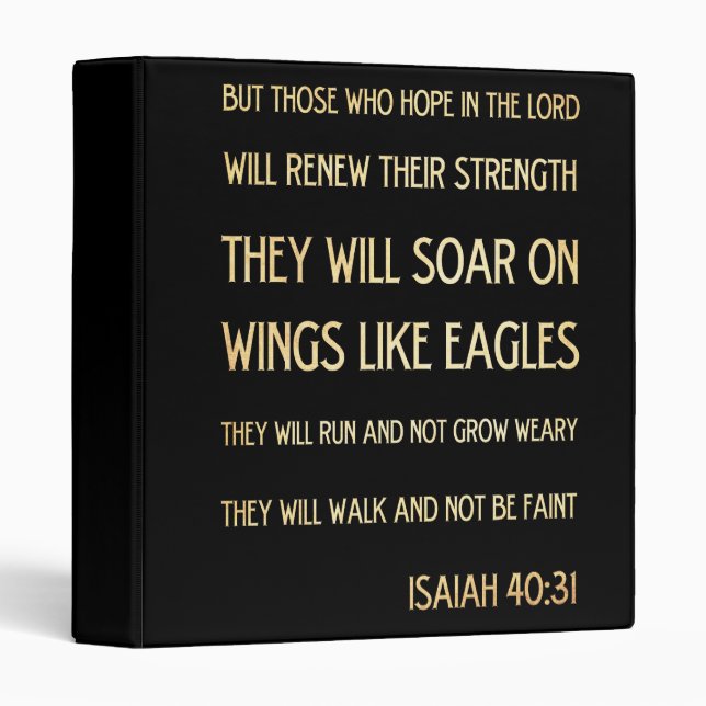Christian Scriptural Bible Verse - Isaiah 40:31 Binder (Front/Spine)
