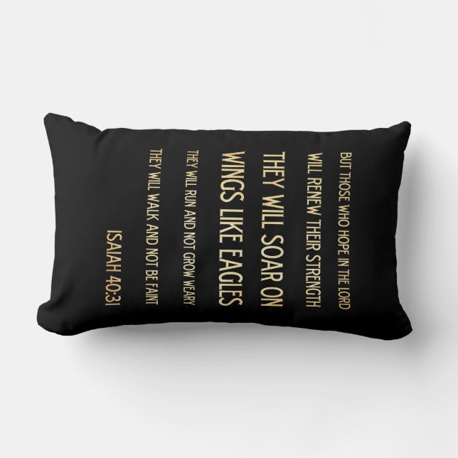 Christian Scriptural Bible Verse - Isaiah 40:31 Lumbar Pillow (Front)