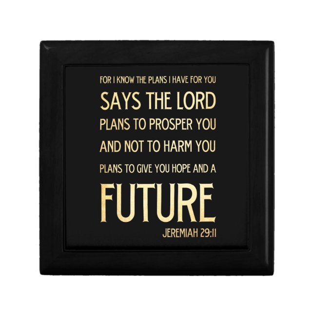 Christian Scriptural Bible Verse - Jeremiah 29:11 Gift Box (Front)