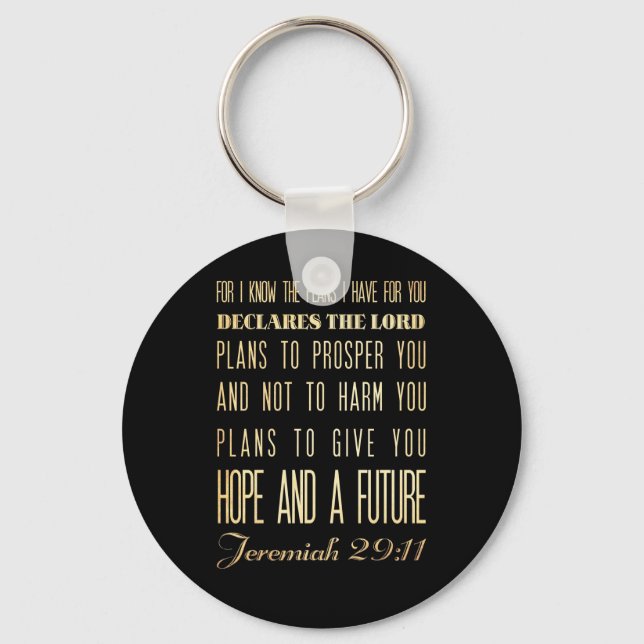 Christian Scriptural Bible Verse - Jeremiah 29:11 Keychain (Front)