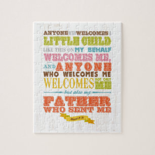 Christian Scriptural Bible Verse - Mark 9:37 Jigsaw Puzzle