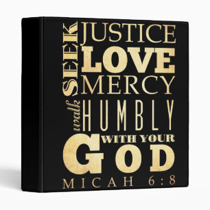 Christian Scriptural Bible Verse - Micah 6:8 Binder