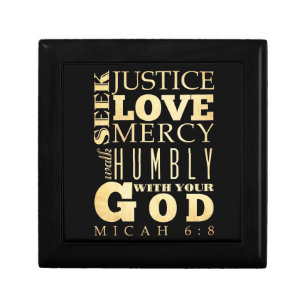 Christian Scriptural Bible Verse - Micah 6:8 Keepsake Box
