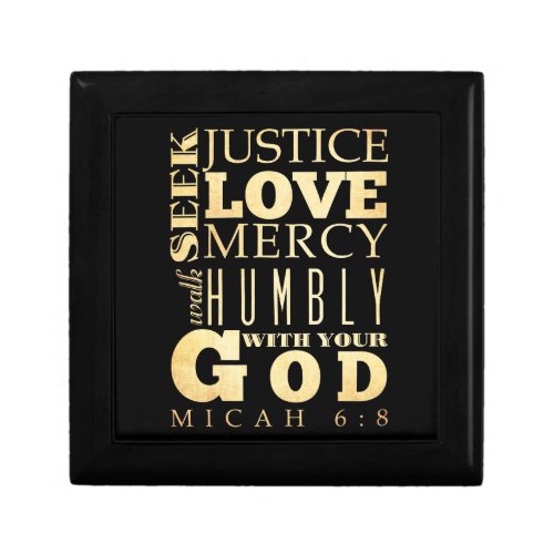 Christian Scriptural Bible Verse _ Micah 68 Keepsake Box