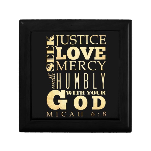 Christian Scriptural Bible Verse - Micah 6:8 Keepsake Box (Front)