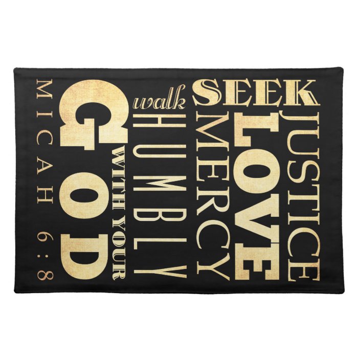 Christian Scriptural Bible Verse   Micah 68 Placemat