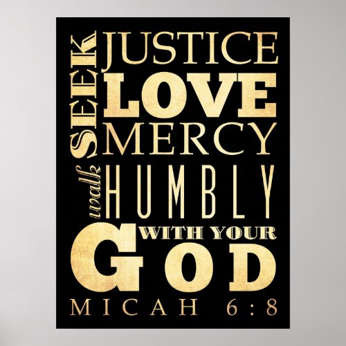 Christian Scriptural Bible Verse _ Micah 68 Poster