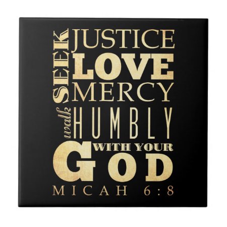 Christian Scriptural Bible Verse - Micah 6:8 Tile