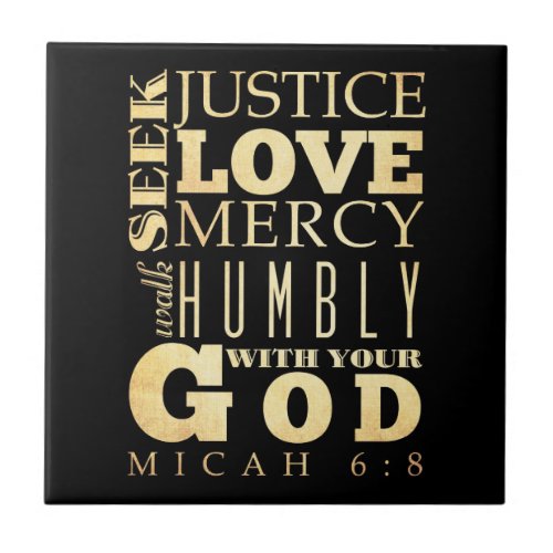 Christian Scriptural Bible Verse _ Micah 68 Tile