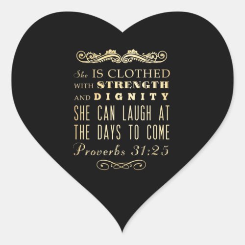 Christian Scriptural Bible Verse _ Proverbs 3125 Heart Sticker
