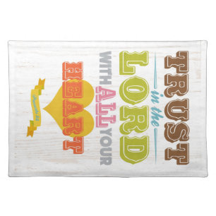 Christian Scriptural Bible Verse - Proverbs 3:5 Cloth Placemat