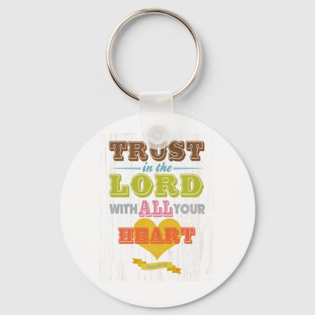 Christian Scriptural Bible Verse - Proverbs 3:5 Keychain (Front)