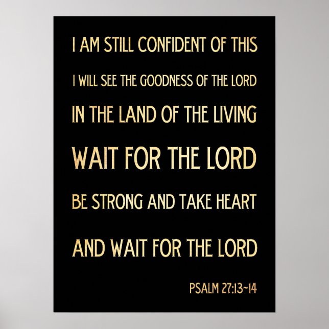 Christian Scriptural Bible Verse - Psalm 27:13-14 Poster (Front)