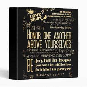 Christian Scriptural Bible Verse - Romans 12:9-12 Binder