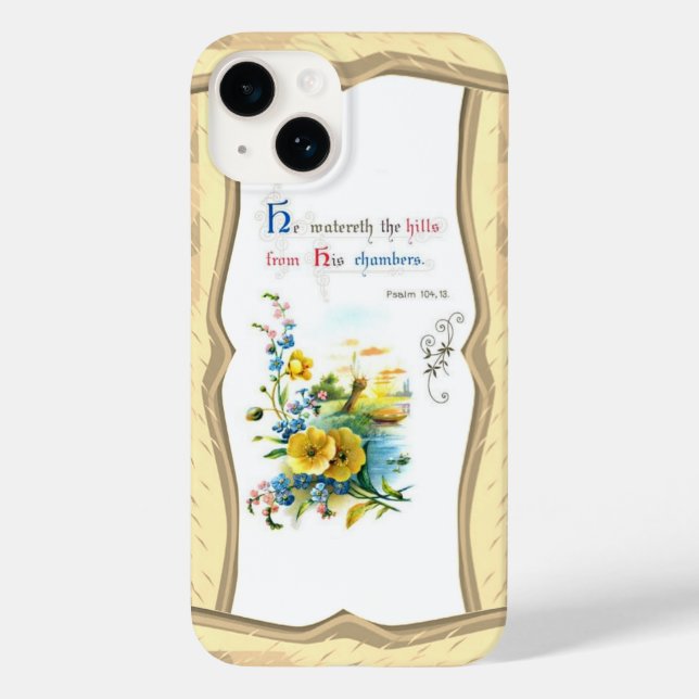 Christian Scripture And Pretty Flowers Case-Mate iPhone Case (Back)