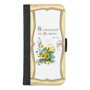 Christian Scripture And Pretty Flowers iPhone 8/7 Plus Wallet Case