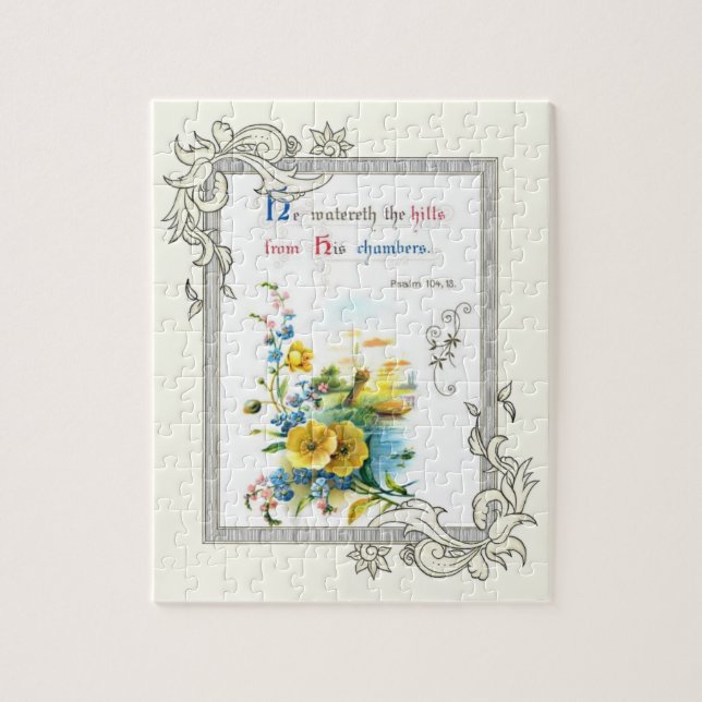 Christian Scripture And Pretty Flowers Jigsaw Puzzle (Vertical)