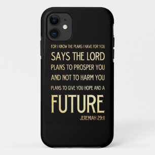 Christian Scripture Bible Verse Art Jeremiah 29:11 iPhone 11 Case