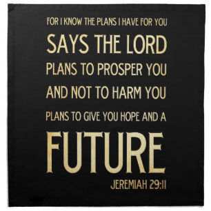 Christian Scripture Bible Verse Art Jeremiah 29:11 Napkin