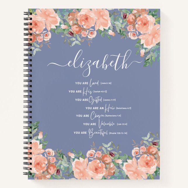 Christian Scripture Bible Verse Spiral Notebook (Front)