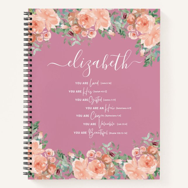 Christian Scripture Bible Verse Spiral Notebook (Front)