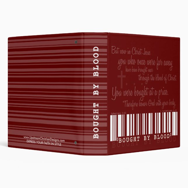 Christian Scripture binder:  Bought by blood 3 Ring Binder (Background)
