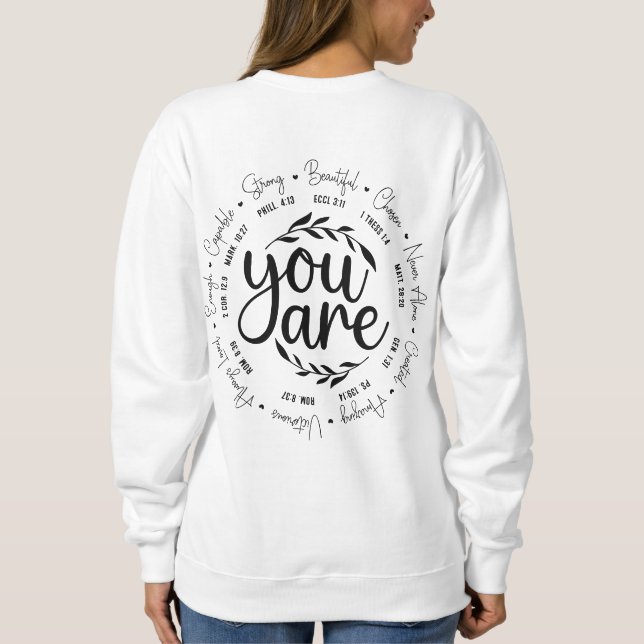 Christian Scripture Design Inspirational Sweatshirt (Back)
