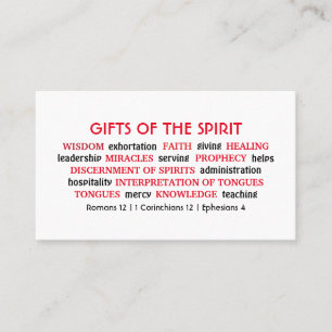 Christian Scripture   GIFTS OF SPIRIT   Modern Business Card