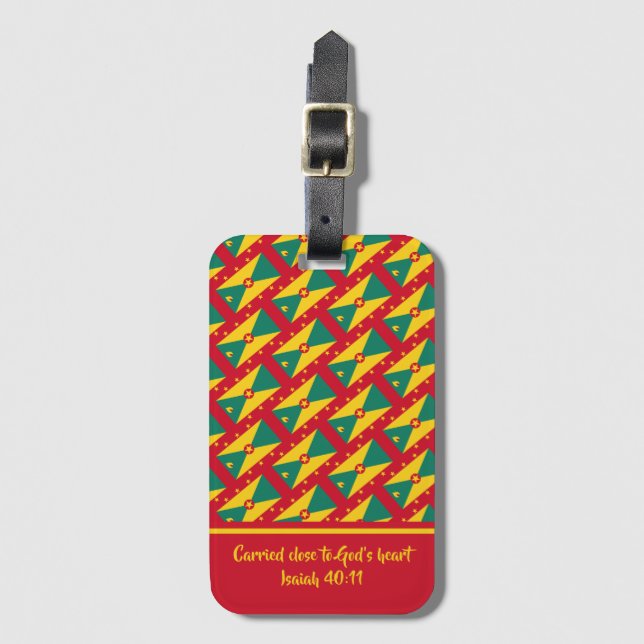 Christian Scripture GRENADA FLAG Isaiah Luggage Tag (Front Vertical)