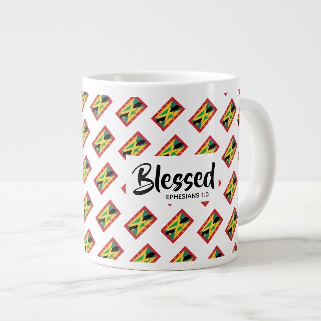 Christian Scripture JAMAICA GRENADA Dual Blessed Giant Coffee Mug (Front Right)