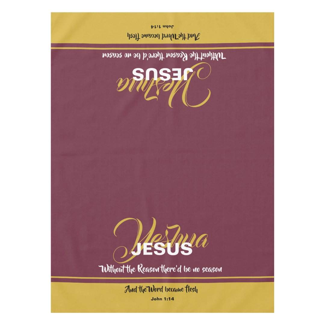Christian Scripture JESUS REASON SEASON Christmas Tablecloth | Zazzle