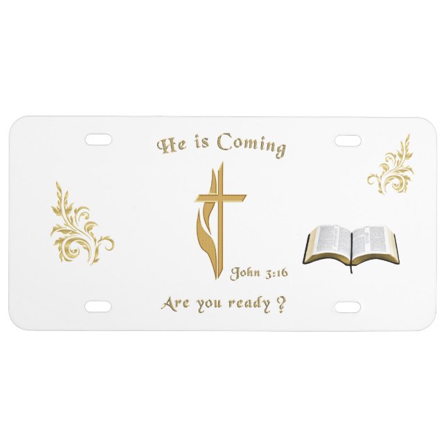 Christian Scripture John 3:16 License Plate (Front)