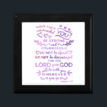 Christian Scripture Joshua 1:9 Jewelry Box<br><div class="desc">Inspirational and beautiful scripture from Joshua 1:9 in a watercolor typographical design.</div>