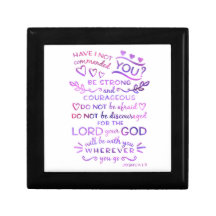 Christian Scripture Joshua 1:9 Jewelry Box