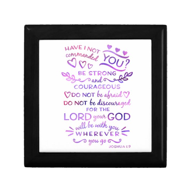 Christian Scripture Joshua 1:9 Jewelry Box (Front)