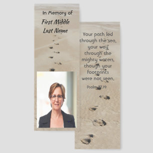 Christian Scripture Keepsake Footprints in Sand  Bookmarks