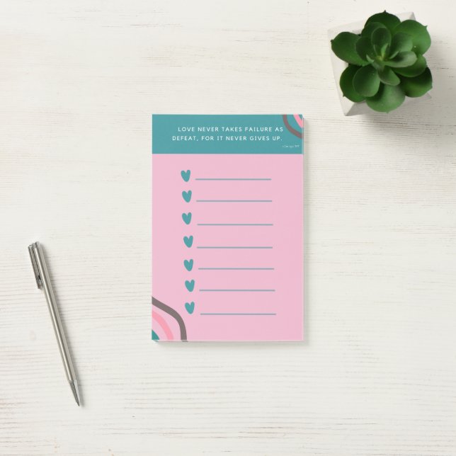 Christian Scripture Love Heart Reminder Post-it Notes (Office)