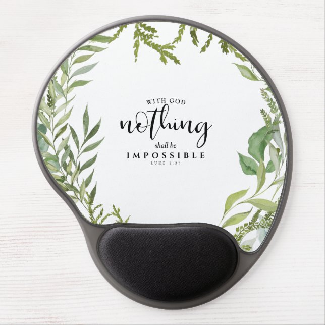 Christian Scripture Nothing Impossible White Gel M Mouse Pad (Front)