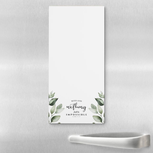 Christian Scripture Nothing shall be Impossible Magnetic Notepad (In Situ)