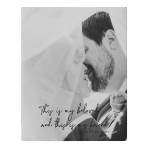 Christian Scripture Overlay Wedding Photo Canvas