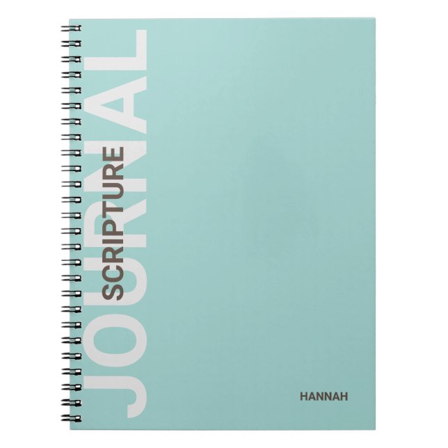Christian Scripture Personalized Teal Journal (Front)
