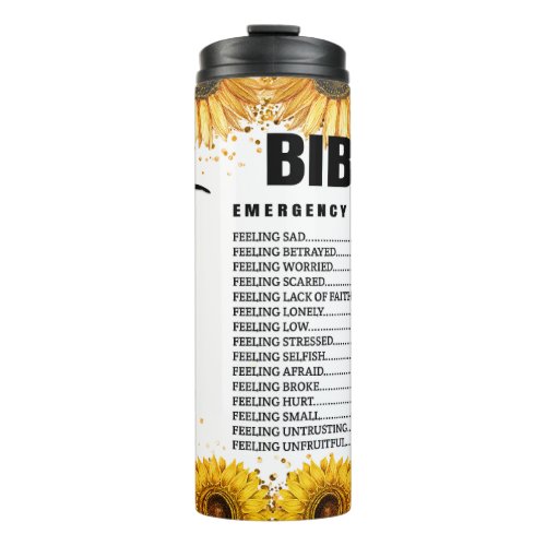 Christian Scripture Sunflower Thermal Tumbler