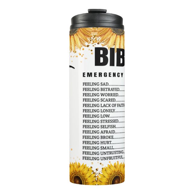 Christian Scripture Sunflower Thermal Tumbler (Front)