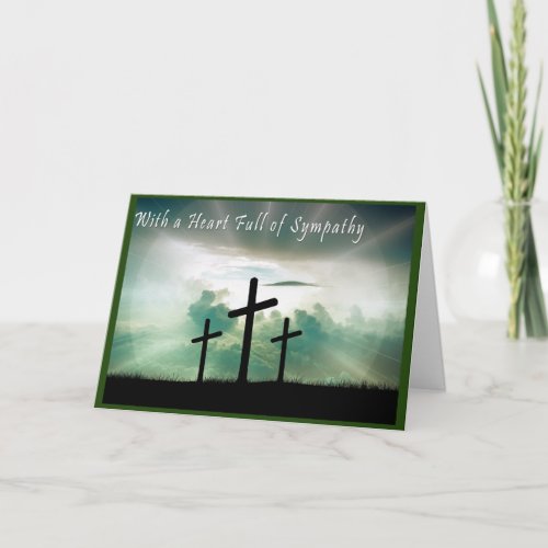 Christian Scripture Sympathy Card Crosses Golgotha
