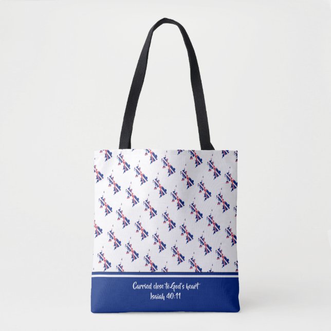 Christian Scripture UK BRITAIN UNION JACK Isaiah Tote Bag (Front)