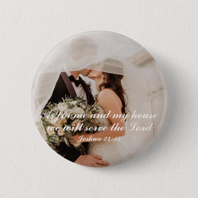 Christian Scripture Wedding Photo Button (Front)