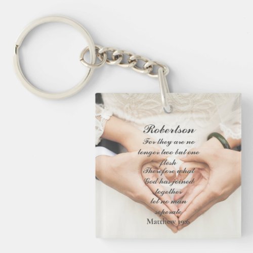 Christian Scripture Wedding Photo  Keychain